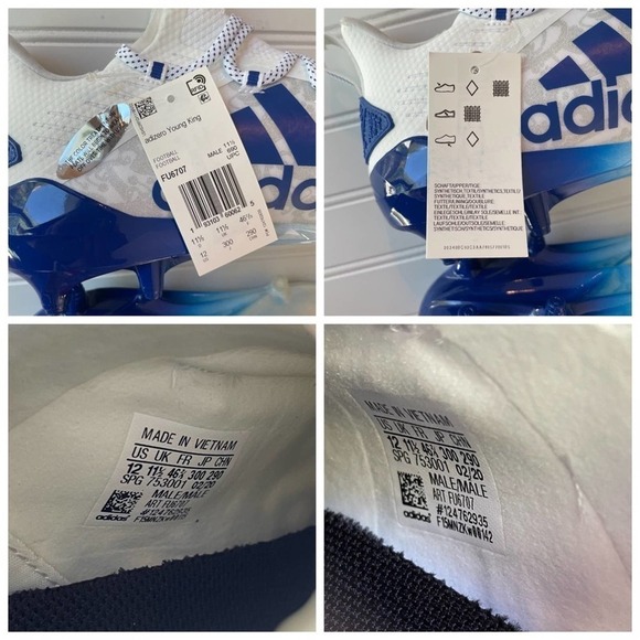 Adidas Adizero Reign Young King Football Cleat Blue White Floral Size 12 FU6707 main image 10